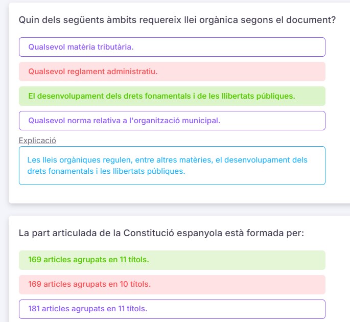 practice tests ui